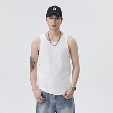 纯黑色美式坎肩背心男款夏季外穿健身运动t恤无袖纯棉内搭老头衫