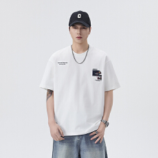 夏季T恤男短袖2026新款ins潮牌刺绣圆领休闲潮流百搭男装半袖上衣