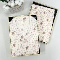 批发KKH 抖音直播小红书爆款全棉棉纱<b class='q'>睡衣</b>女翻领长袖长裤套装