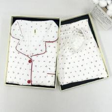 批发KKH 抖音直播小红书爆款全棉棉纱<b class='q'>睡衣</b>女翻领长袖长裤套装