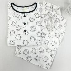 批发KKH抖音直播小红书爆款全棉棉纱<b class='q'>睡衣</b>女圆领长袖长裤套装