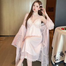 批发抖音小红书直播爆款<b class='q'>性感</b>纯欲风网纱睡衣女春秋吊带裙睡袍家居服
