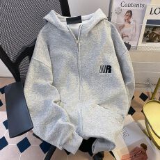 批发实拍 特价不减 原版刺绣 华棉纯棉复合牛奶丝330克 高领开衫卫衣