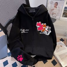 批发实拍 特价不减 原版刺绣 华棉纯棉复合银狐绒420克 情侣<b class='q'>潮牌</b>外套