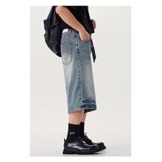 批发浪迹者2025夏季新款<b class='q'>牛仔</b><b class='q'>短裤</b>潮流做旧