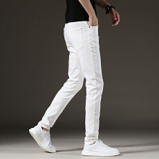 批发2023秋冬季厚款牛仔裤<b class='q'>男</b>士保暖<b class='q'>长裤</b>三防黑科技修身小脚高端商务裤