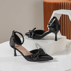 批发2026新款欧美外贸百搭时尚细跟<b class='q'>性感</b>蝴蝶结细跟百搭女士单鞋35-44