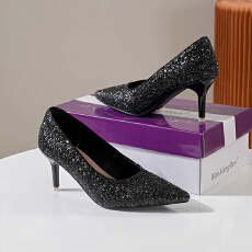 批发2026欧美外贸新款时尚细跟<b class='q'>性感</b>高跟细跟百搭女士单鞋大码