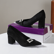 批发202欧美外贸新款时尚粗跟<b class='q'>性感</b>高跟细跟百搭女士单鞋大码