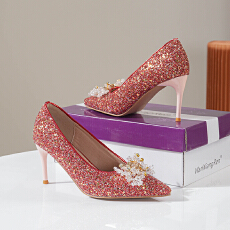 批发2025欧美外贸新款时尚<b class='q'>性感</b>跨境高跟细跟百搭女士单鞋