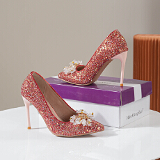 2025欧美新款10CM时尚细跟性感超高跟细跟百搭女士单鞋