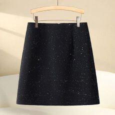 批发2025冬季毛呢闪闪亮片高腰A字<b class='q'>短裤</b>大码胖MM外穿毛呢辣妹阔腿<b class='q'>裤</b>