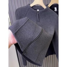 批发欧洲站高级感灰色拉链外套女2025秋冬新款极简风修身显瘦<b class='q'>短</b>款上衣