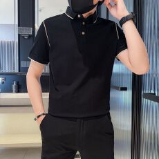 批发高端简约polo衫男士翻领短袖T恤2025夏季新款潮牌修身百搭POLO男