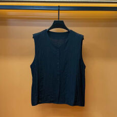 批发夏季新款休闲纯色坎肩运动简约男士设计背心扣子通勤宽松百搭马甲