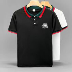 批发<b class='q'>夏</b>季男士蜘蛛翻领POLO短袖修身T恤潮牌polo上衣百搭半袖