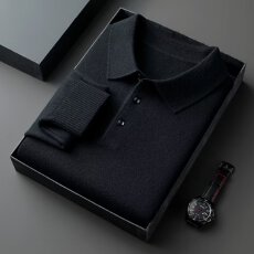 批发翻领毛衣男秋冬2025新款高级感英伦毛线衣修身内搭polo针织打底衫