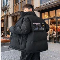 棉衣男冬季港风宽松百搭印花休闲棉服外套韩版潮流加厚立领棉袄子