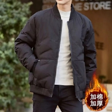批发95-235斤轻薄羽绒棉服<b class='q'>男</b>士夹克冬季新款中青年商务棒球领装外套<b class='q'>男</b>