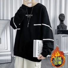 批发中青年<b class='q'>秋</b>冬长袖上衣保暖加绒卫衣套头衫男女圆领运动宽松休闲打底