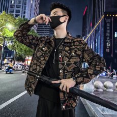 2025新款上衣春秋季民族风牛仔外套男潮牌牛仔衣痞帅休闲牛仔夹克