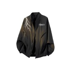 批发闪电春秋薄款双层外套美式复古潮牌ins季高街飞行员<b class='q'>棒球</b>服男