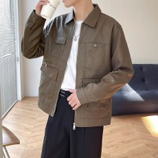 工作服皮衣男防烫阻燃夏季薄款焊工劳保服上班耐磨工装车间工外套