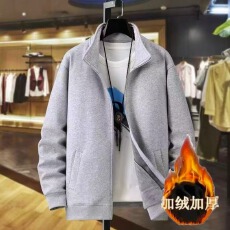 批发2026年新款滑棉拉链开衫连帽卫衣外套男女同款秋冬加绒加厚款男士