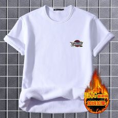 批发加绒加厚棉短袖T恤男圆领一体绒带绒半袖御寒保暖内穿打底衫冬季