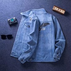 2026刺绣牛仔夹克男生春季新款韩版潮流上衣服休闲牛仔褂工装外套