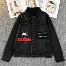 批发黑色<b class='q'>牛仔</b><b class='q'>外套</b>男翻领纯色百搭修身<b class='q'>韩版</b>青年春秋夹克水洗休闲男装潮