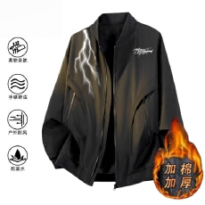 批发<b class='q'>秋</b>冬季高街飞行员加棉棒球服外套男美式潮牌ins痞帅夹棉夹克