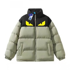 批发军绿色潮牌黄眼小怪兽棉服男女冬季防寒面包服防水棉衣加棉外套