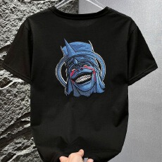 外贸暗黑君王刺绣T恤短袖男2026夏季半袖t恤国潮棉质百搭炸街上衣