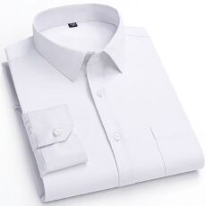 批发春秋季<b class='q'>男士</b>白色口袋<b class='q'>长袖</b><b class='q'>衬衫</b>商务职业正装夏季薄款大码<b class='q'>衬衣</b>寸衫男