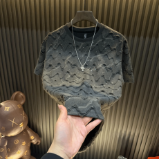 批发轻奢夏季爆款裂变短袖男士满天星破洞上衣潮牌半袖圆领潮流男上衣