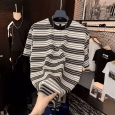 批发轻奢短袖t恤男潮牌夏季宽松五分袖2026年新款网红潮流ins简约上衣