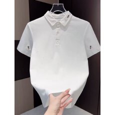 轻奢短袖t恤男夏季潮流修身烫钻polo衫男士休闲痞帅百搭翻领POLO