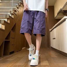 夏季新款美式短裤男潮牌薄款设计感小众宽松大码运动休闲五分裤子