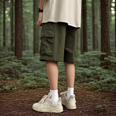 纯棉短裤男户外百搭直筒阔腿裤柔软超薄居家睡裤运动透气休闲裤子