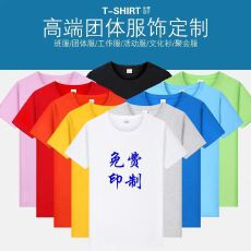 圆领班服定制同学聚会团体工装印字logo夏季短袖工作服男女T恤diy