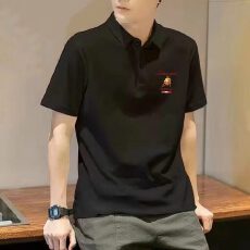 批发欧货网红爆款小众高端印花轻奢男T恤<b class='q'>短袖</b>polo衫男潮牌痞帅衣服男