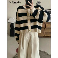 2025秋冬针织条纹懒拥风