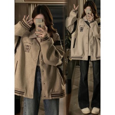批发原版面料做工美式复古棒球服外套欧美街头oversize宽松夹克潮牌