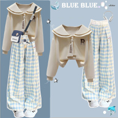 批发【纯棉华棉复合】初高中生独特绝美套装女大<b class='q'>童</b>洋气小众穿搭两件套