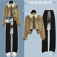 批发【华棉复合】少女大<b class='q'>童</b>学院风<b class='q'>套装</b>初中高中学生巨好看的炸街一整套