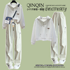 批发【华棉复合 300克】初高中生春<b class='q'>秋装</b>学院时尚连帽卫衣工装裤两件套