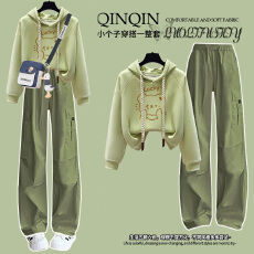 批发【华棉复合 300克】女大童连帽卫衣春<b class='q'>秋</b>装初高中生洋气工装裤套装