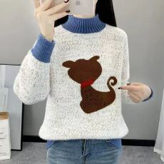 批发女大童春秋款撞色半高领<b class='q'>毛衣</b>13初中学生冬季打底衫12-15岁少女孩