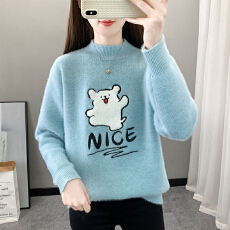 批发学院<b class='q'>毛衣</b>女秋冬2025新款半高领内搭初中高中学生保暖女大童打底衫